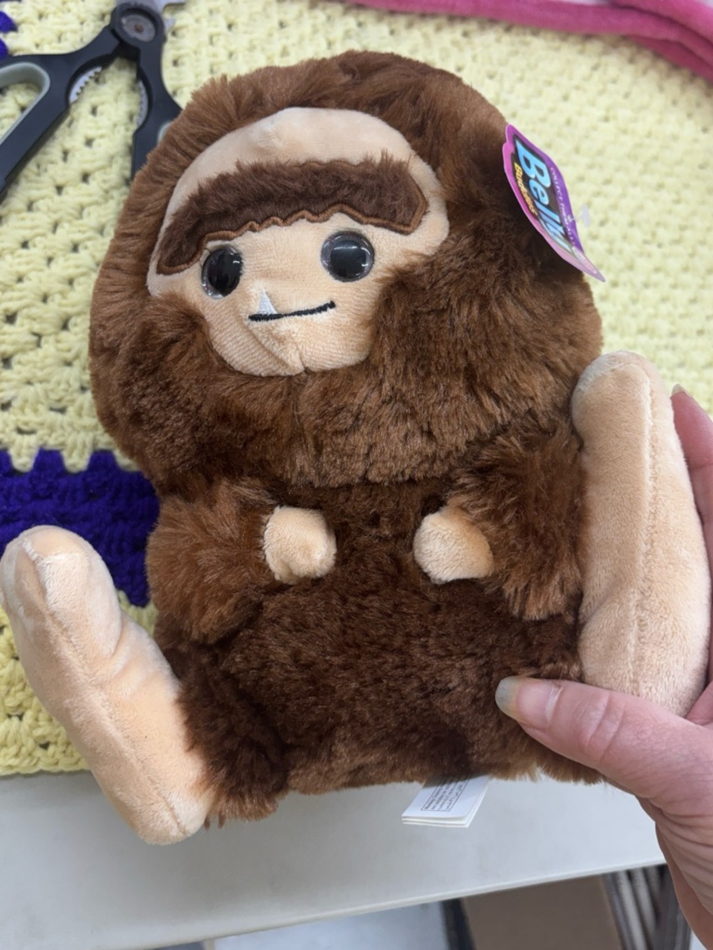 Nanco Big Foot Belly Buddies Sasquatch unibrow 10” plush-NWT